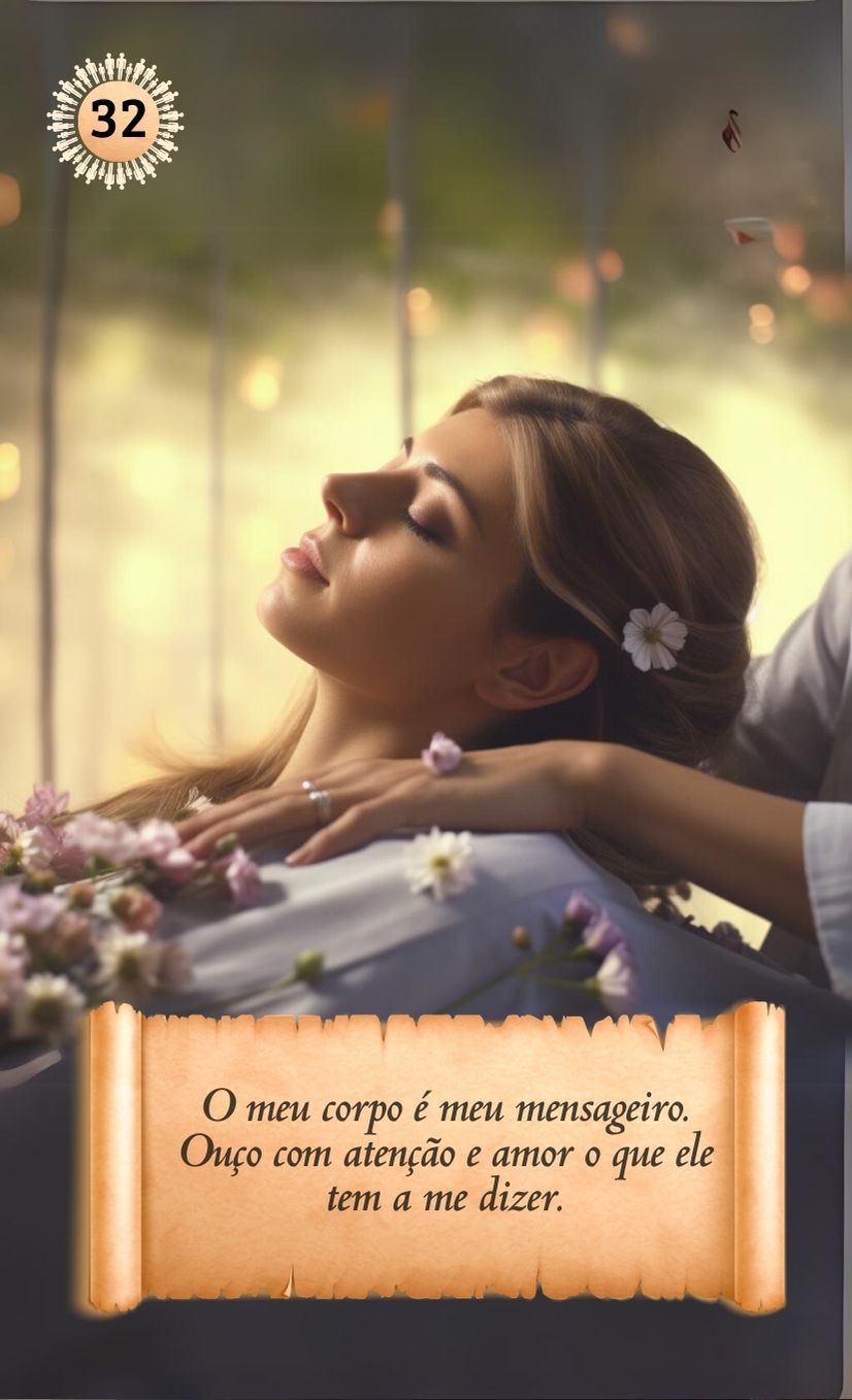 Carta O meu corpo é meu mensageiro. Ouço com atenção e amor o que ele tem a me dizer.